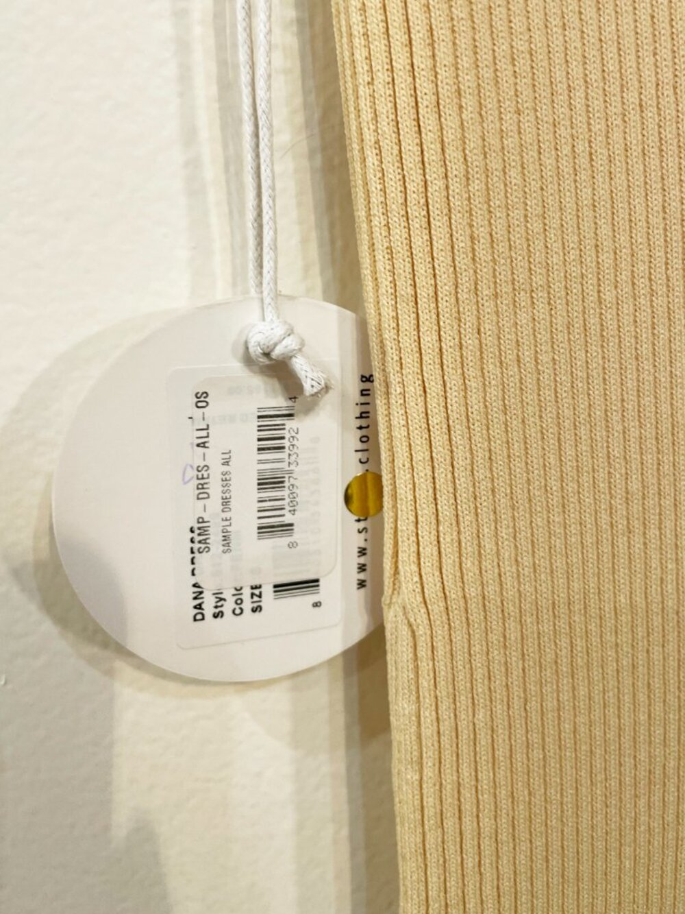 New Staud Dana Colorblock Ribbed Midi Dress Beige Small $165 - Picture 6 of 9
